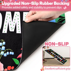 Non-slip rubber backing of the Likiyol Floral Door Mat
