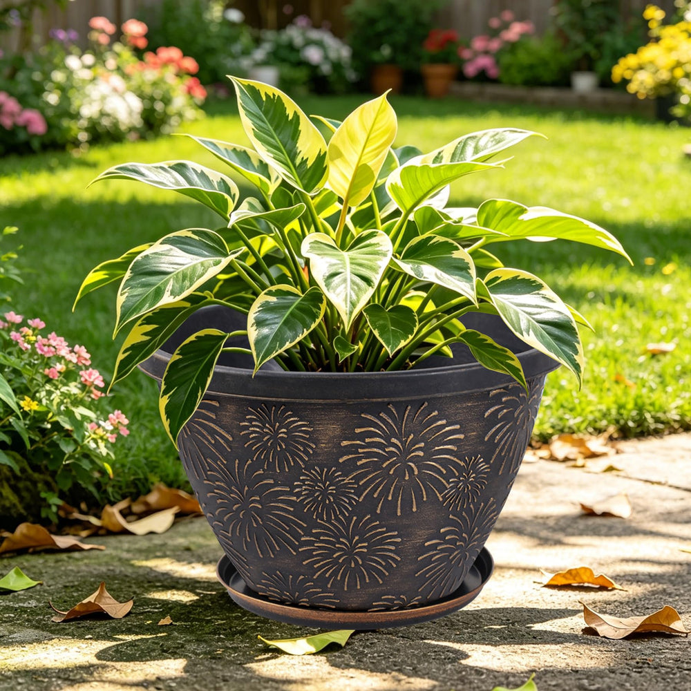 Nooulap 10 inch plant pot displayed in an office setting