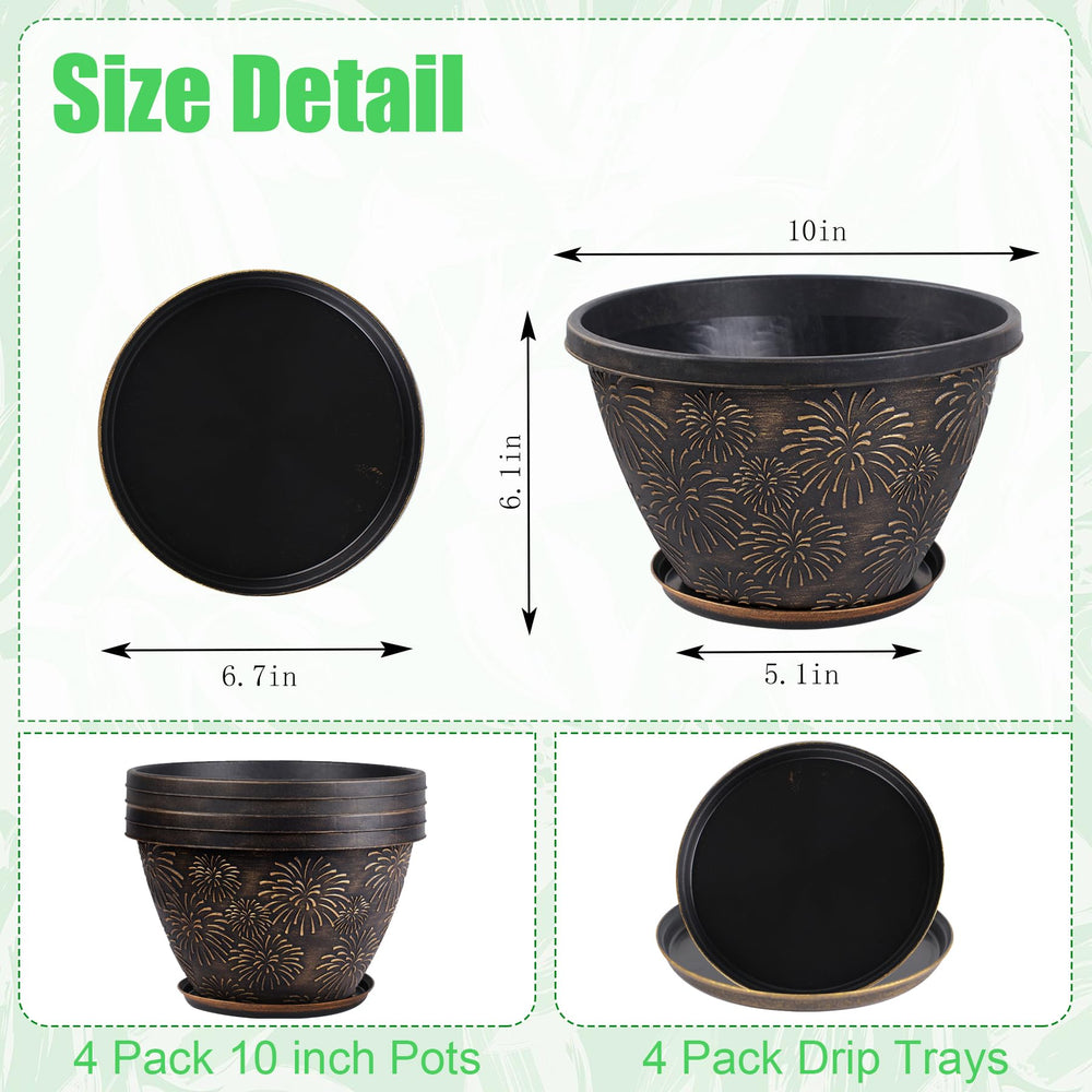 Nooulap 10 inch plant pot stacked for storage