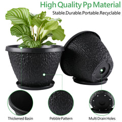 Nooulap 10 inch plant pot with flowers outdoors