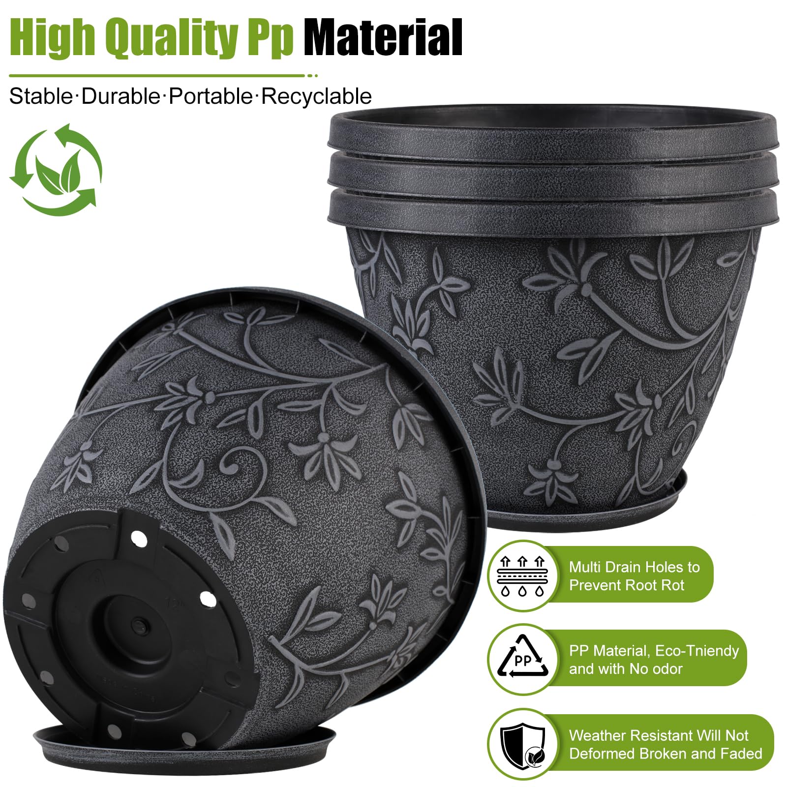 Nooulap flower pot with vibrant plants indoors