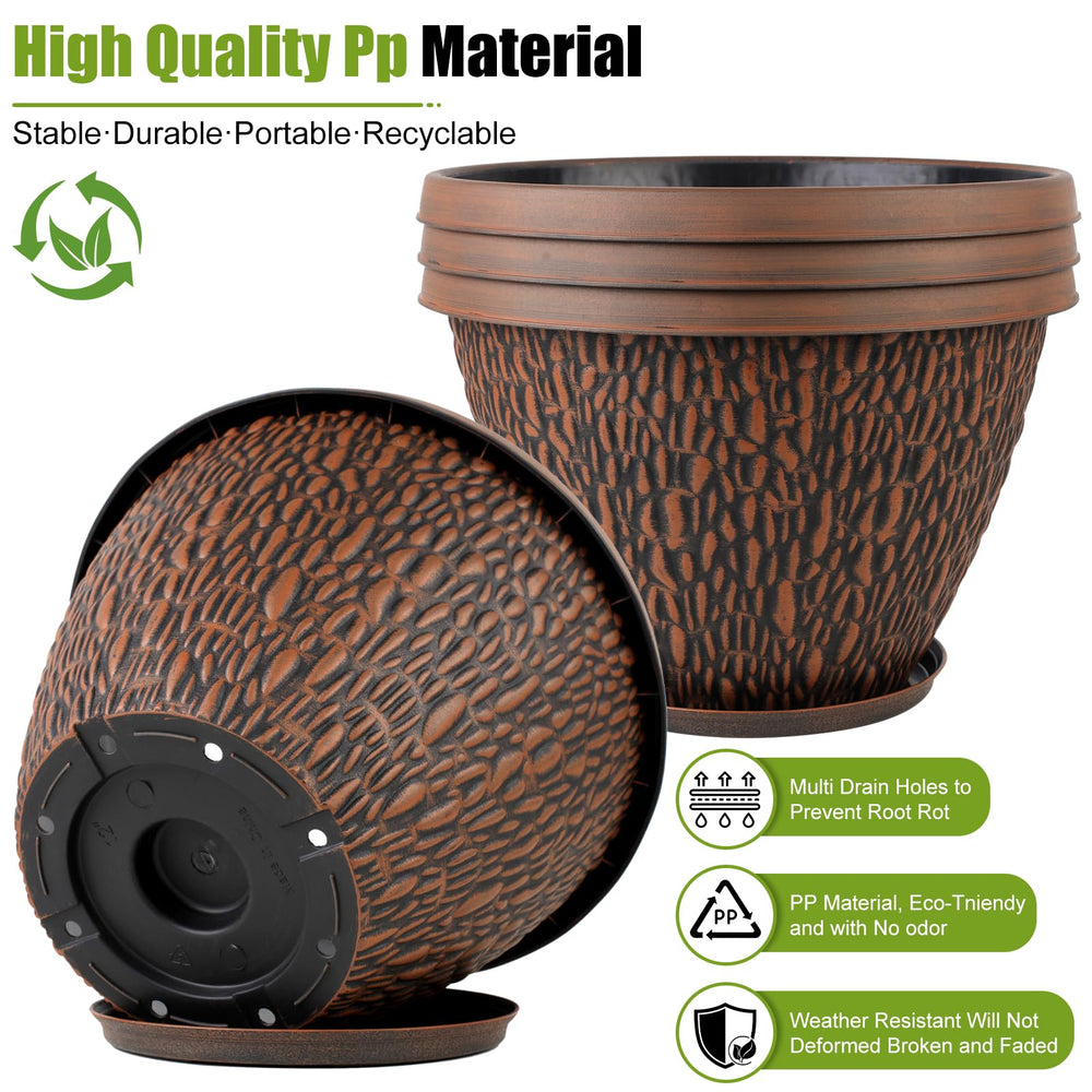 Nooulap plant pot showing drainage holes and tray