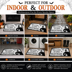 Noravexil Halloween Door Mat displayed at an entryway