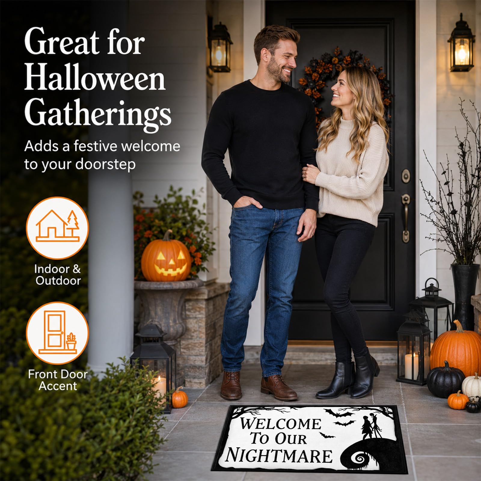 Noravexil Halloween Door Mat folded to show material texture