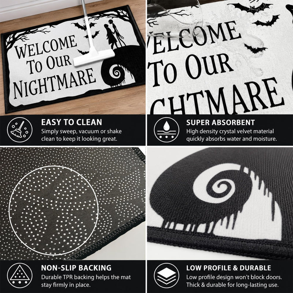 Noravexil Halloween Door Mat in a bathroom setting