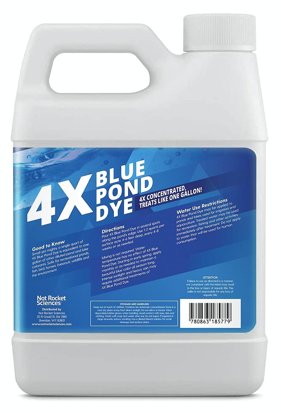 Not Rocket Sciences 4X Blue Pond Dye on a garden table