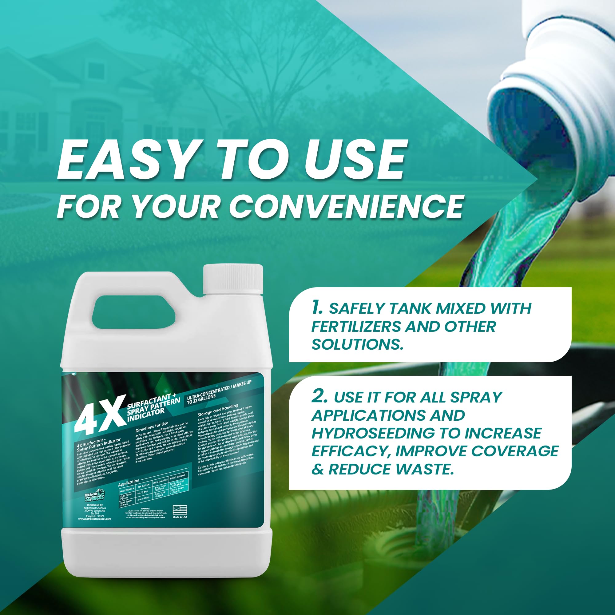 Not Rocket Sciences 4X Surfactant 32oz in use on lawn