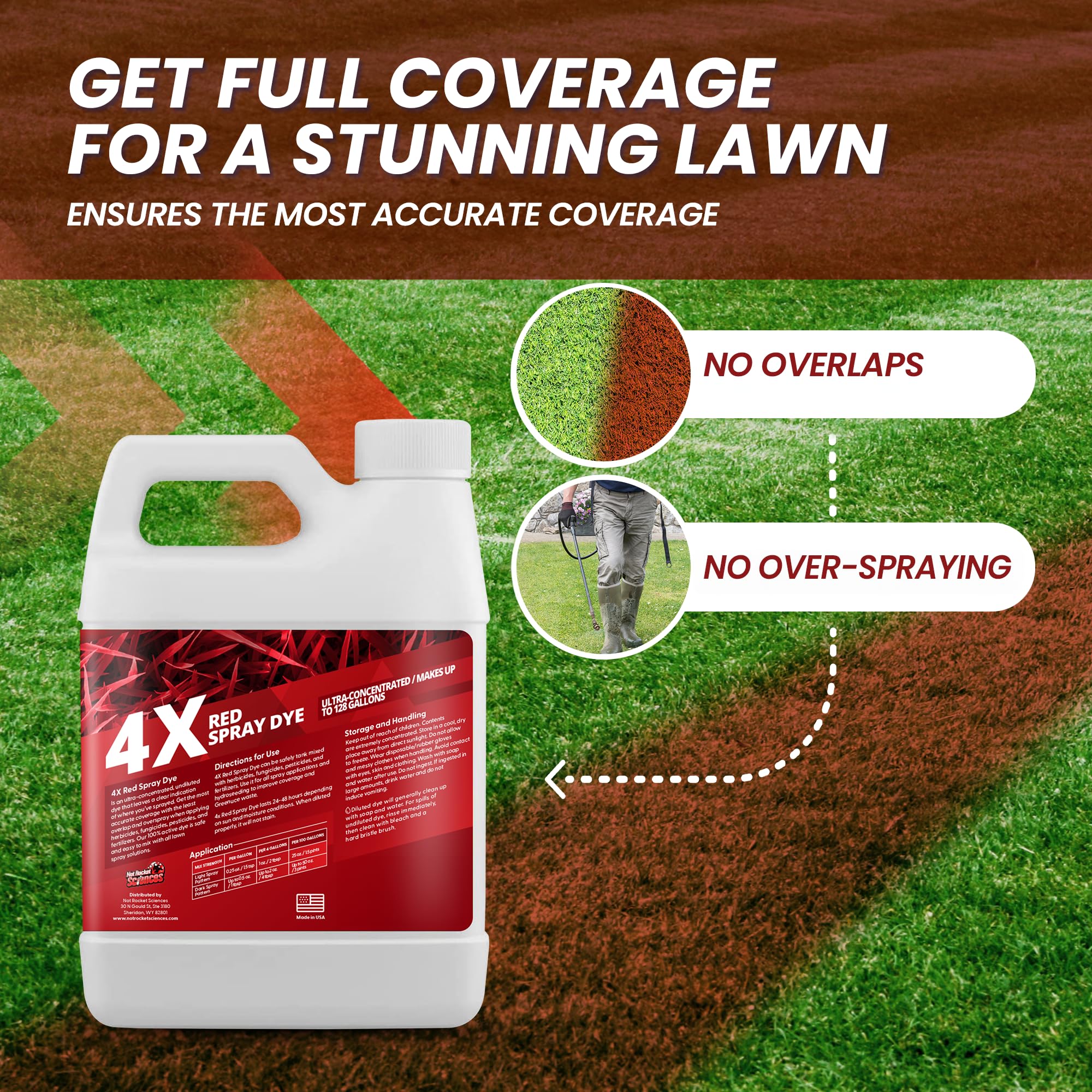 Not Rocket Sciences Red Spray Dye in use on a lawn