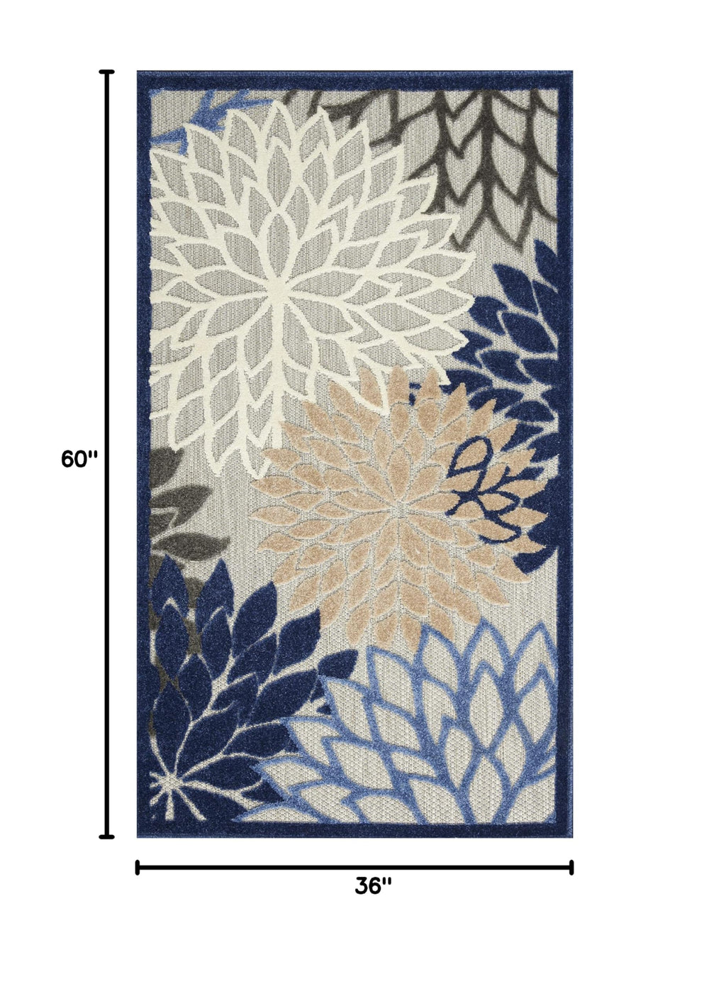 Nourison Aloha 3' x 5' area rug corner detail showing textured pattern