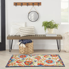 Nourison Aloha Area Rug 3' x 5' displayed on a patio