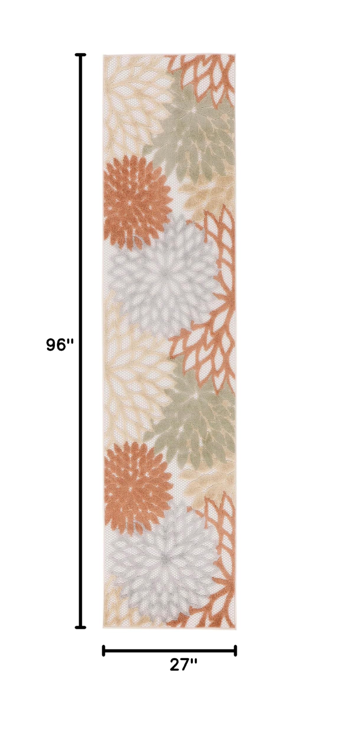Nourison Aloha Area Rug detail of floral pattern