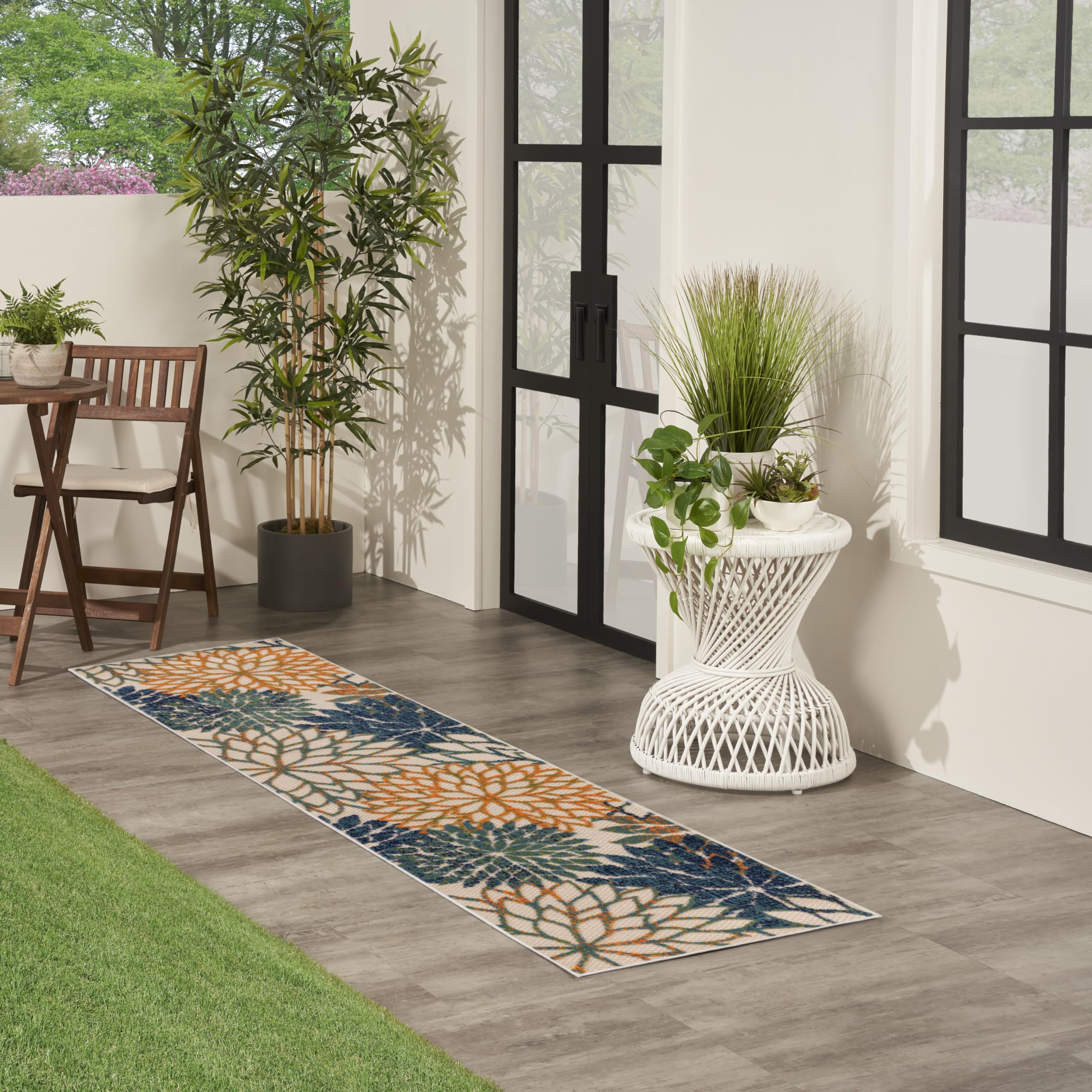 Nourison Aloha Area Rug in outdoor setting on patio