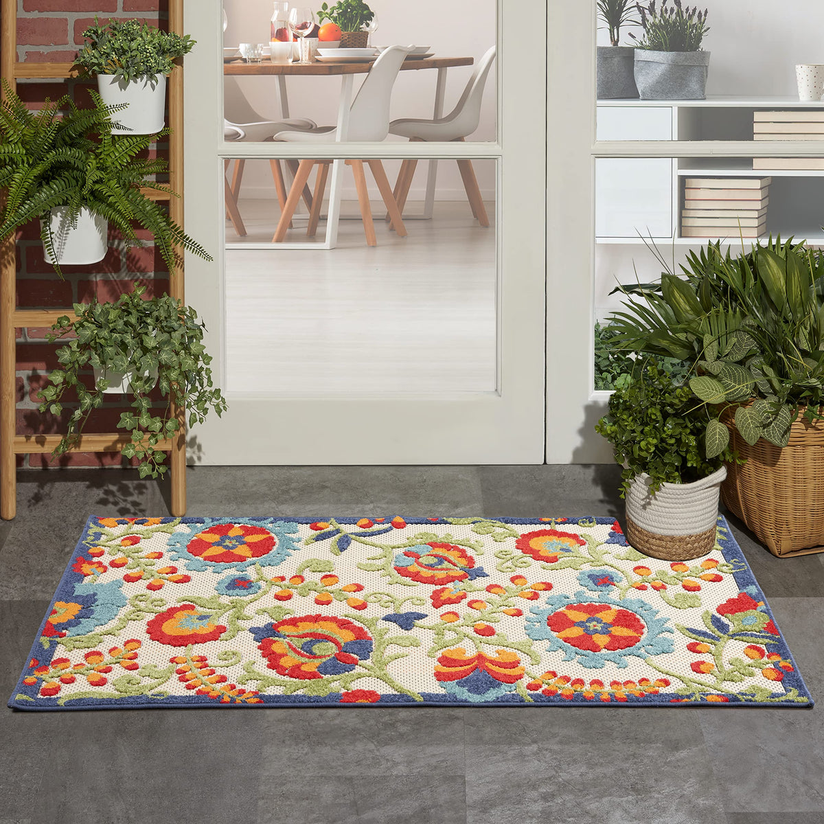 Nourison Aloha Multicolor Area Rug 3' x 5' front view