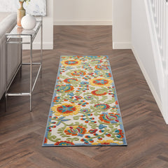 Nourison Aloha Outdoor Rug in a patio setting