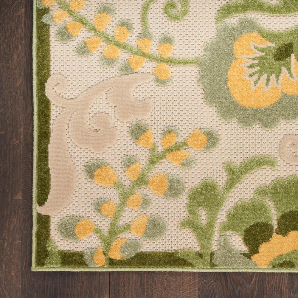 Nourison Aloha Outdoor Rug placed on patio