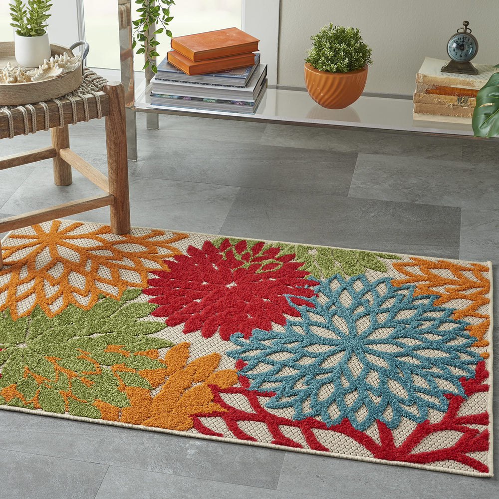 Nourison Aloha rug rolled up for storage