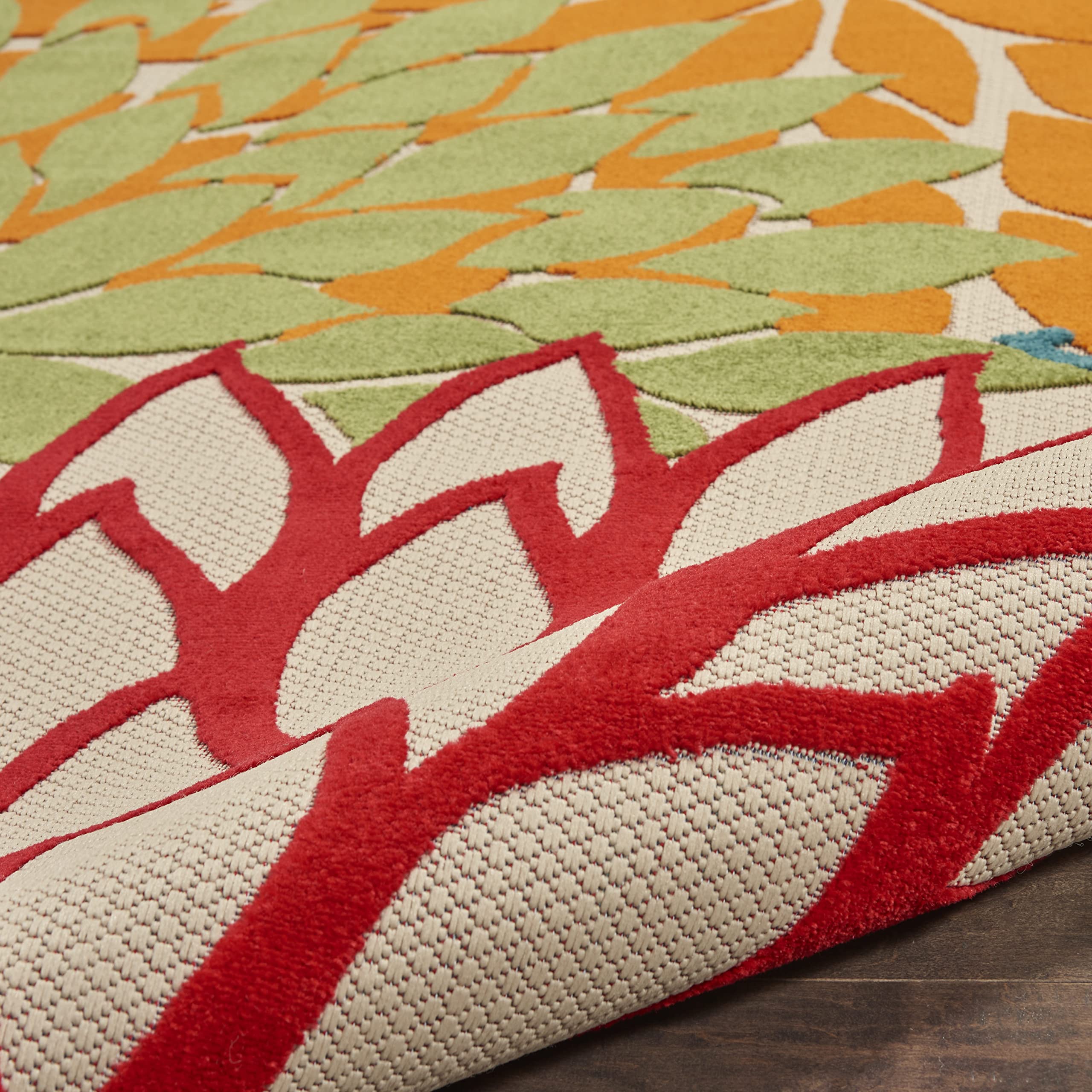 Nourison Aloha rug with a hose for easy cleaning demonstration