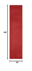 Nourison Brick Red Outdoor Runner Rug in outdoor setting