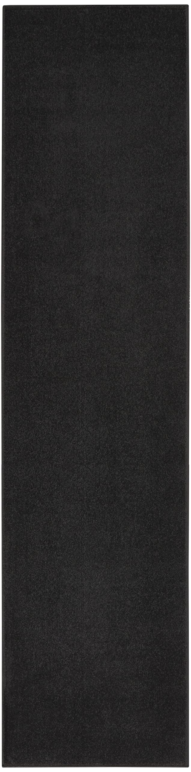 Nourison Essentials Black Runner Rug 2'2" x 14' front view