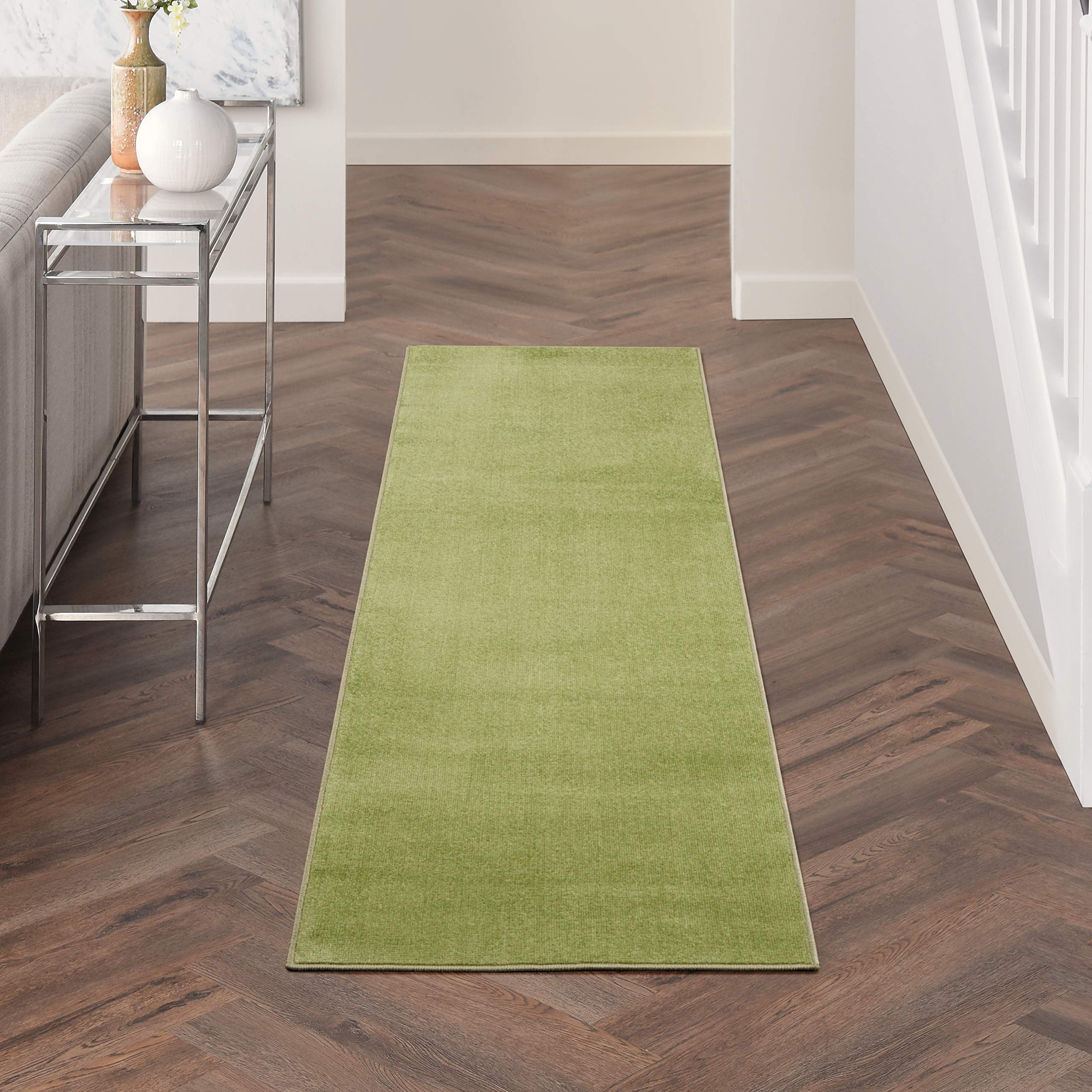 Nourison Essentials Green Area Rug 2' x 6' front view