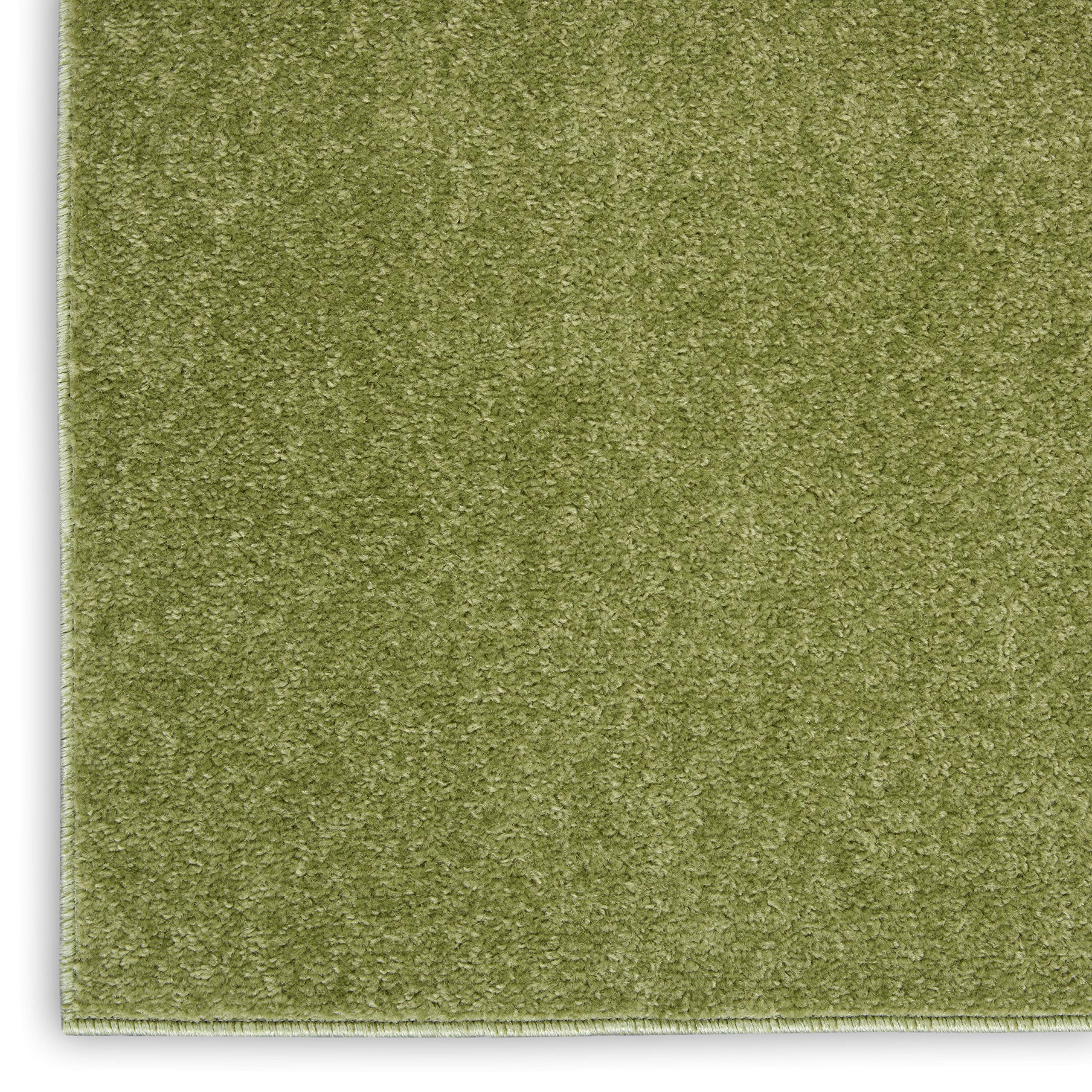 Nourison Essentials Green Area Rug 2' x 6' showing low pile design