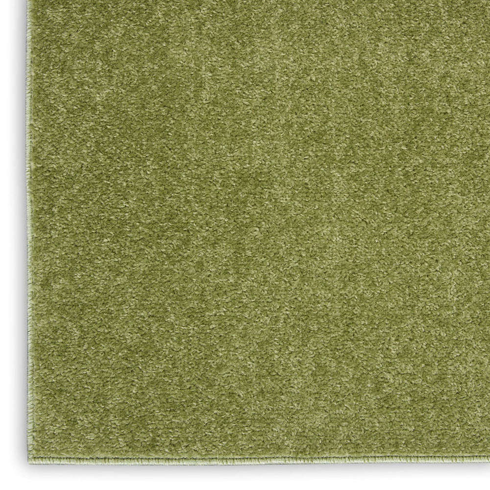 Nourison Essentials Green Area Rug 2' x 6' showing low pile design