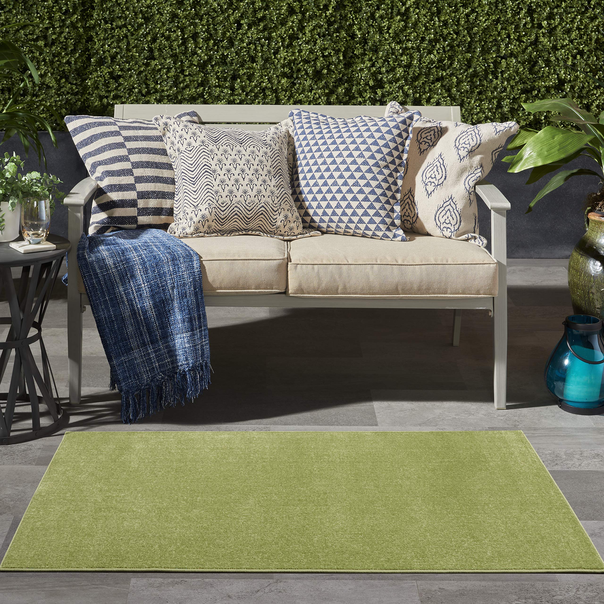 Nourison Essentials Green Area Rug 3' x 5' side view