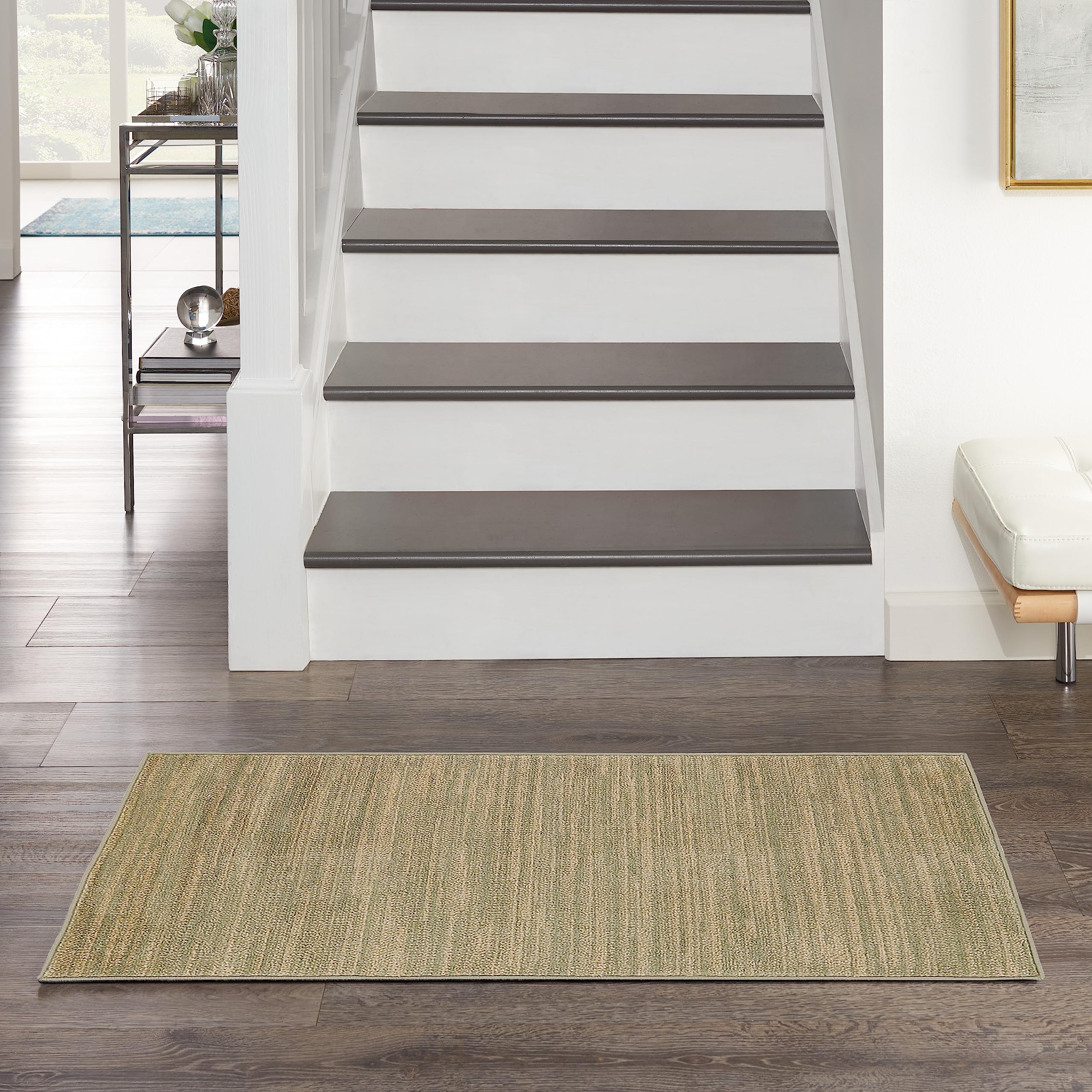 Nourison Essentials Green Gold 3' x 5' Area Rug front view