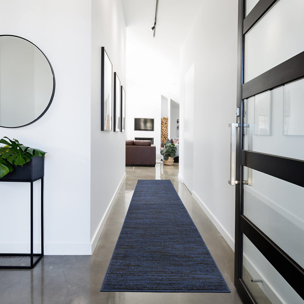 Nourison Essentials Midnight Blue Area Rug front view