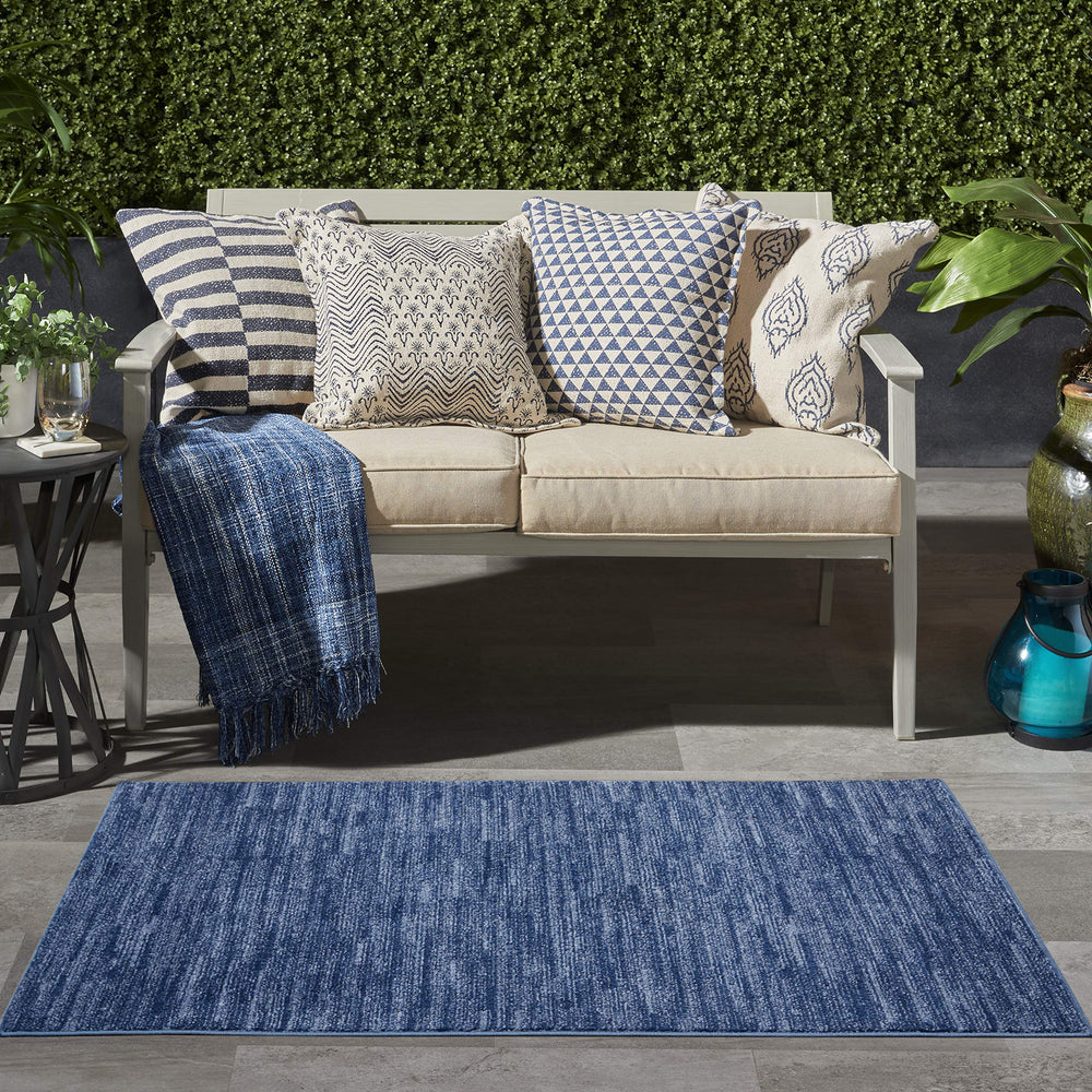 Nourison Essentials Navy Blue Area Rug 3' x 5' corner detail