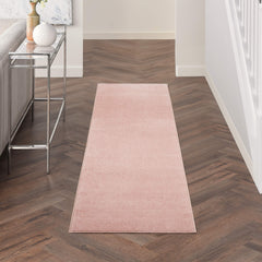 Nourison Essentials Pink Outdoor Rug 2'2" x 10' front view