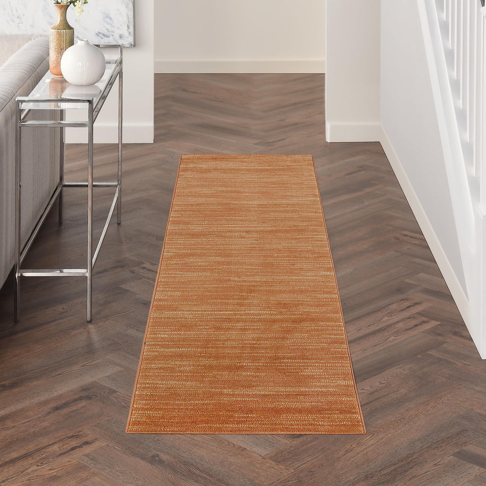 Nourison Essentials Rust Outdoor Rug 2'2" x 7'6" front view