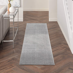 Nourison Essentials Silver Grey Outdoor Rug 2' x 6' front view