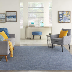 Nourison Positano 2'2" x 10' navy blue runner rug front view