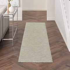 Nourison Positano Light Grey 2'2" x 8' outdoor runner rug front view