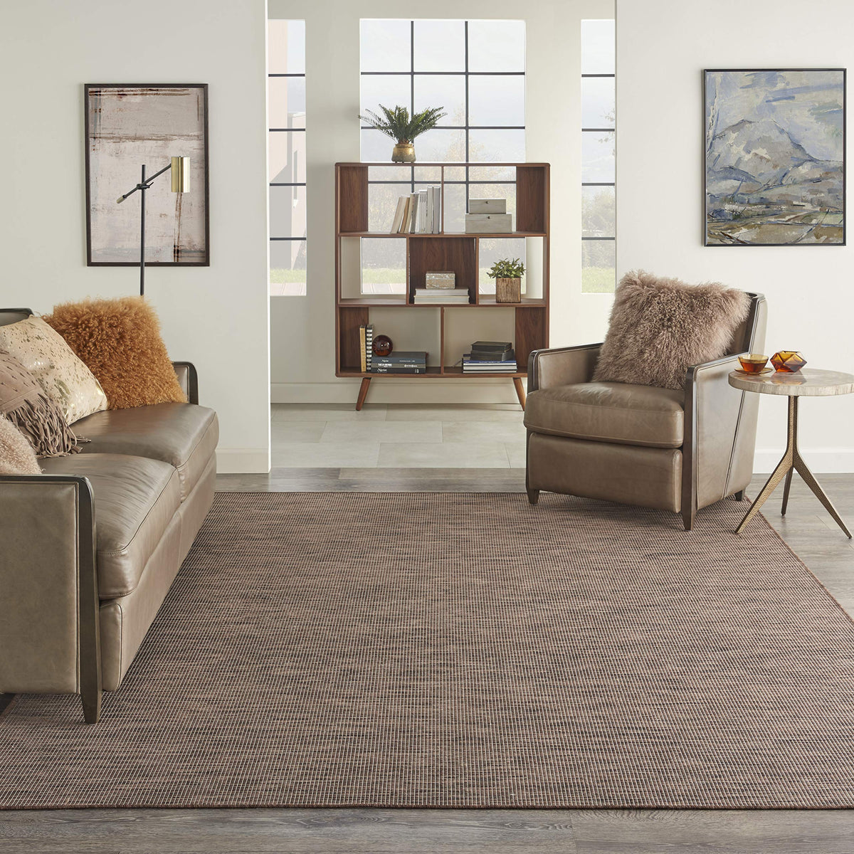 Nourison Positano Natural 2'2" x 12' outdoor rug front view