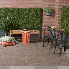 Nourison Positano Natural outdoor rug in a living room