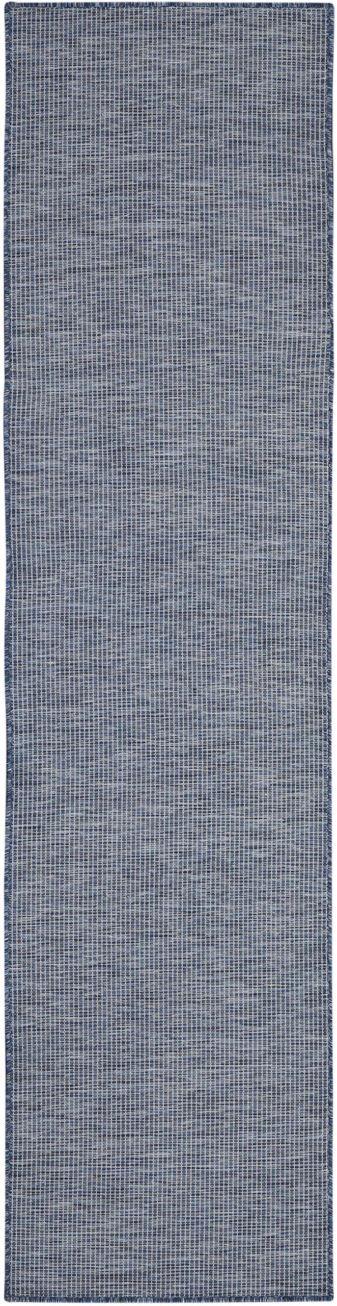 Nourison Positano Navy Blue outdoor rug flat weave texture close-up