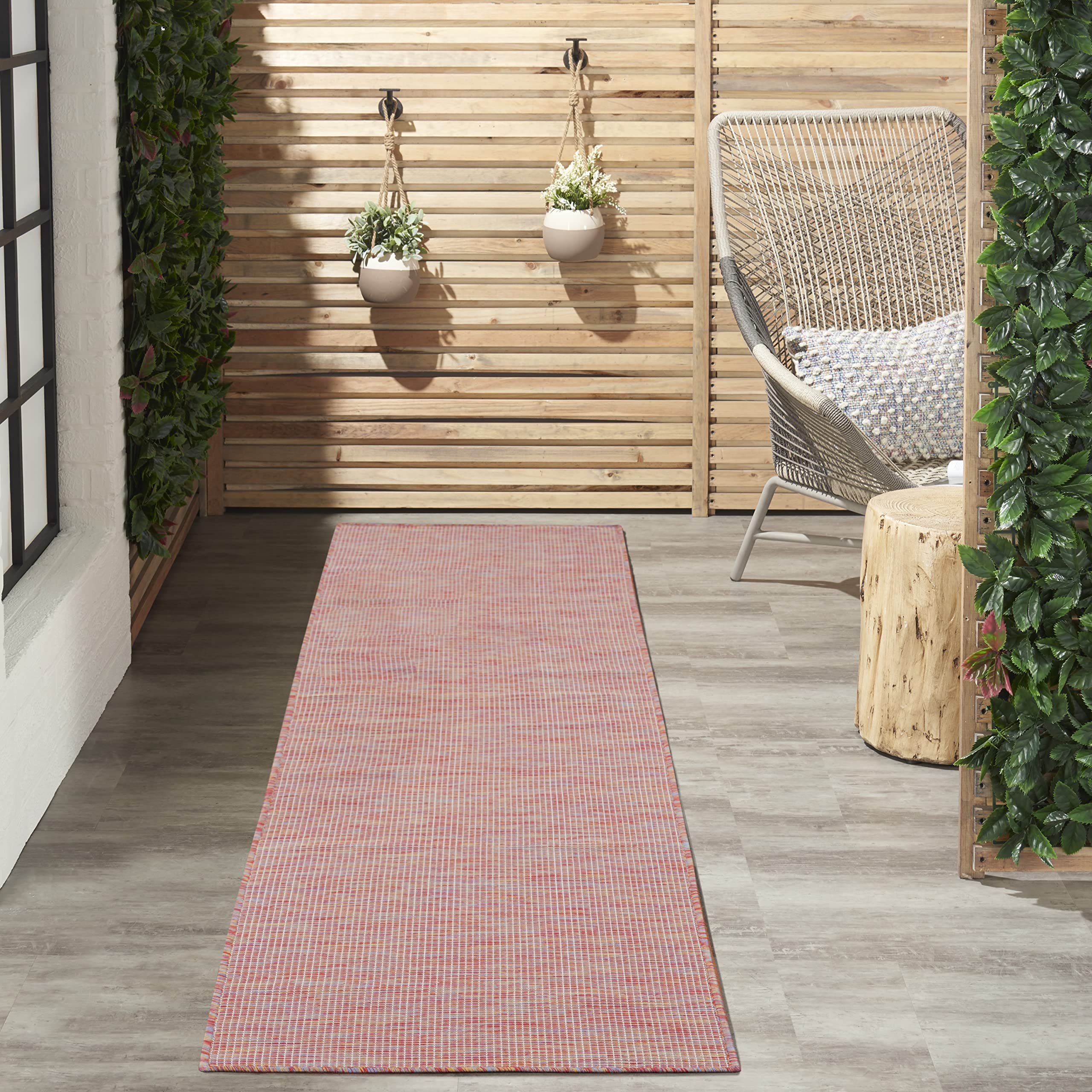 Nourison Positano Rainbow outdoor rug flat weave construction