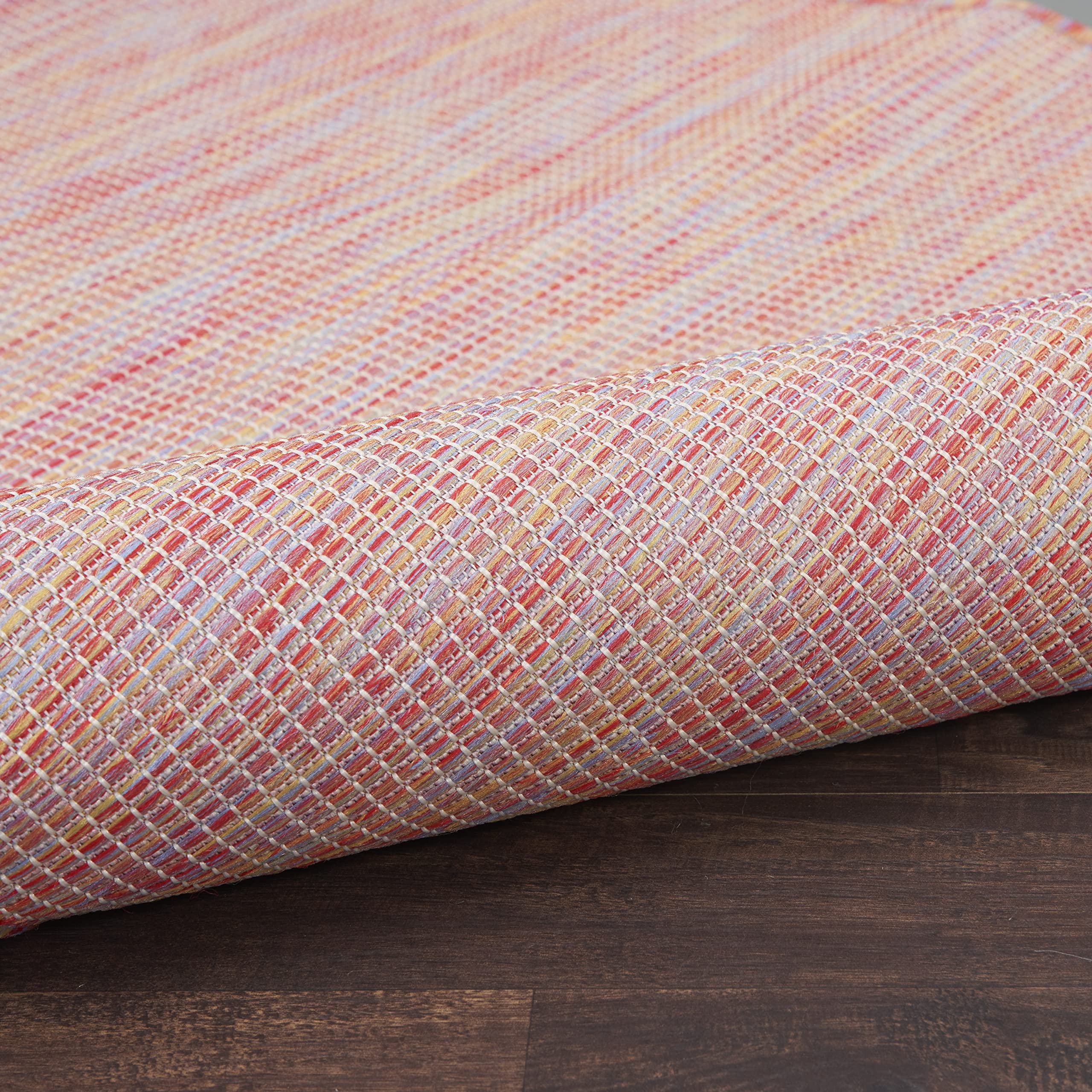 Nourison Positano Rainbow outdoor rug in garden