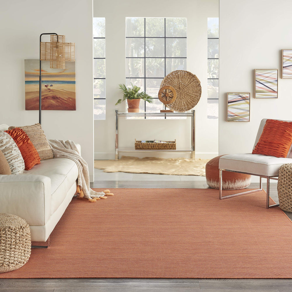 Nourison Positano Terracotta Outdoor Runner Rug front view