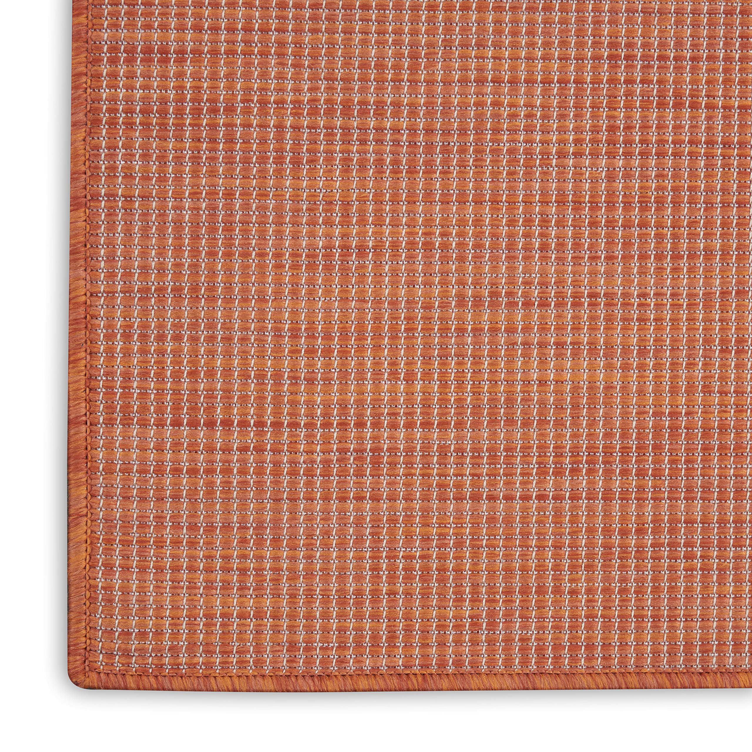 Nourison Positano Terracotta Outdoor Runner Rug rolled up