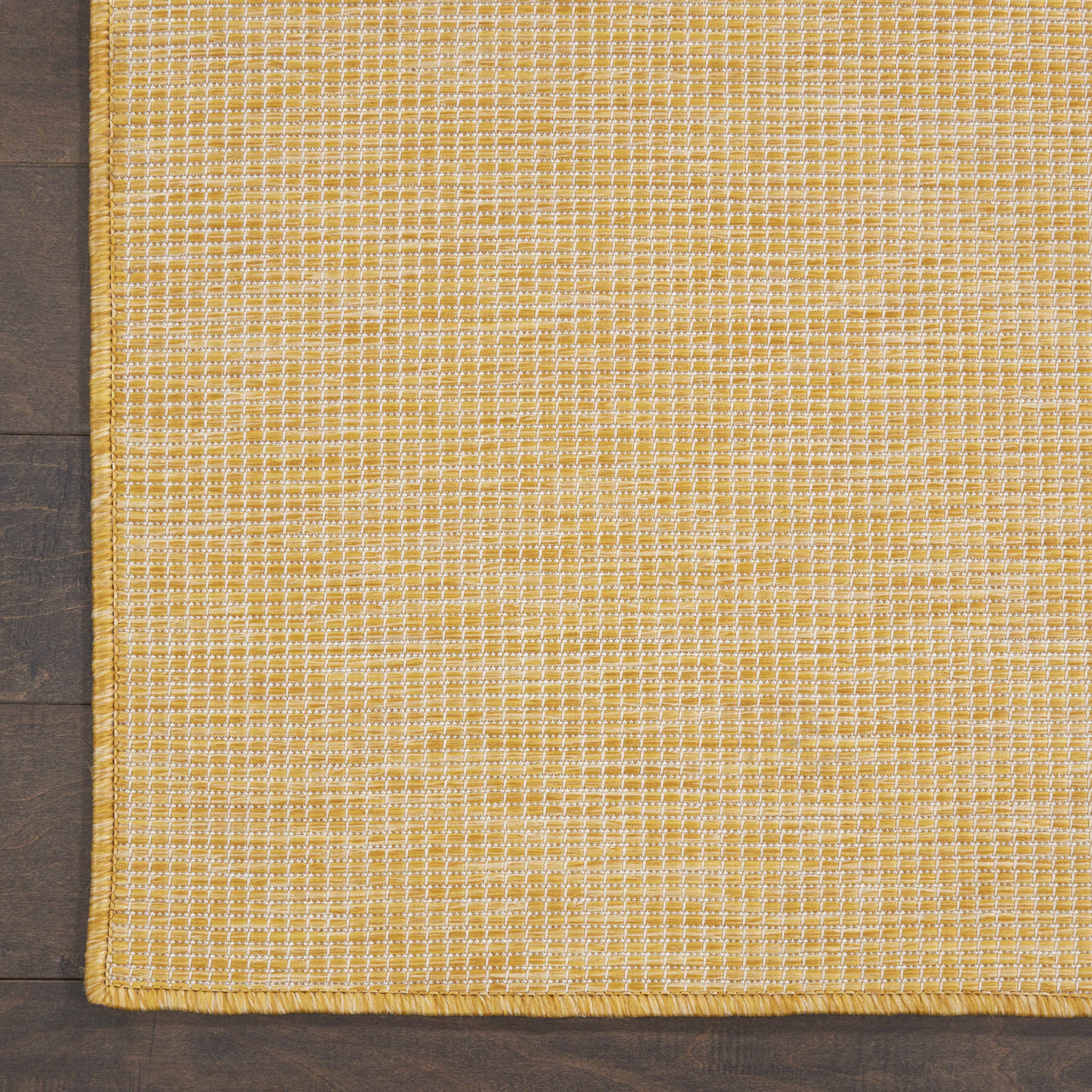 Nourison Positano Yellow Outdoor Runner Rug, clean and easy to maintain