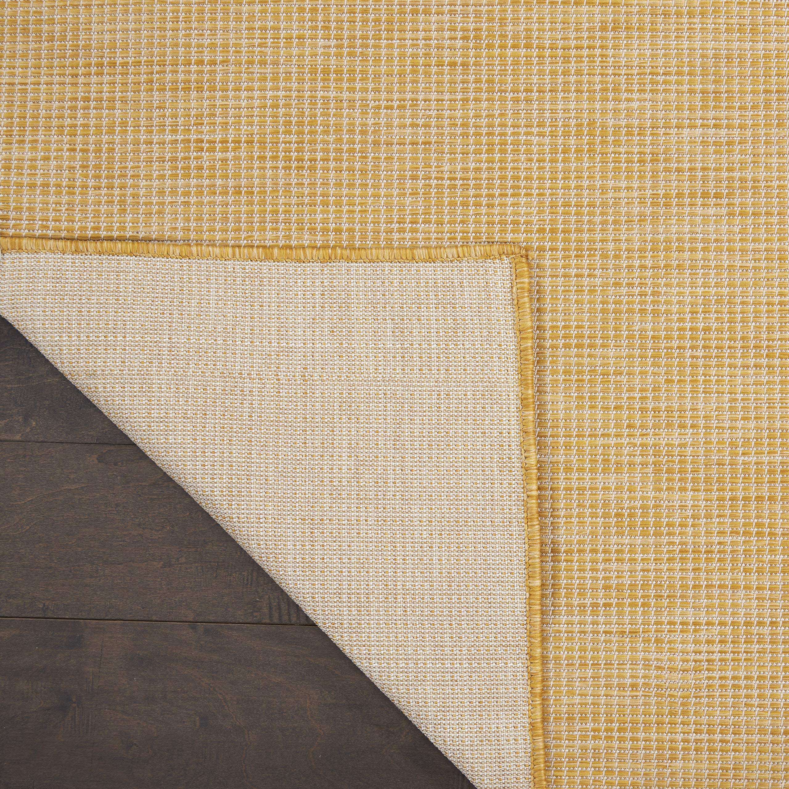 Nourison Positano Yellow Outdoor Runner Rug, corner detail