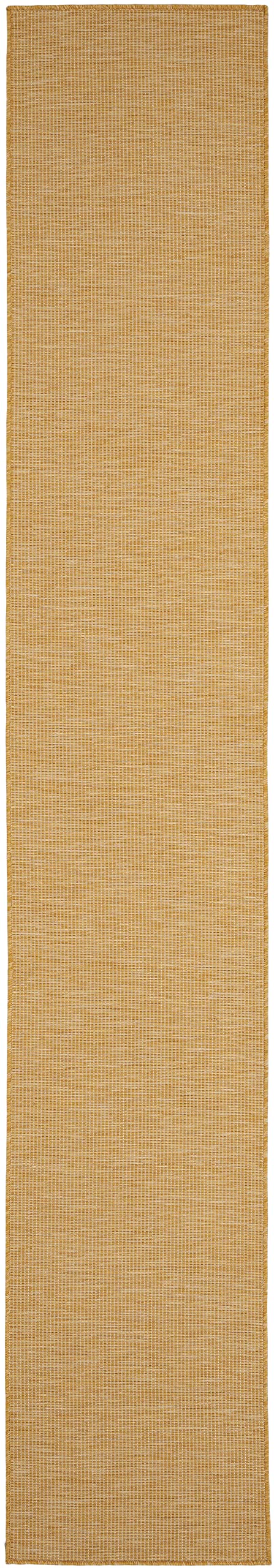 Nourison Positano Yellow Outdoor Runner Rug, flat weave texture