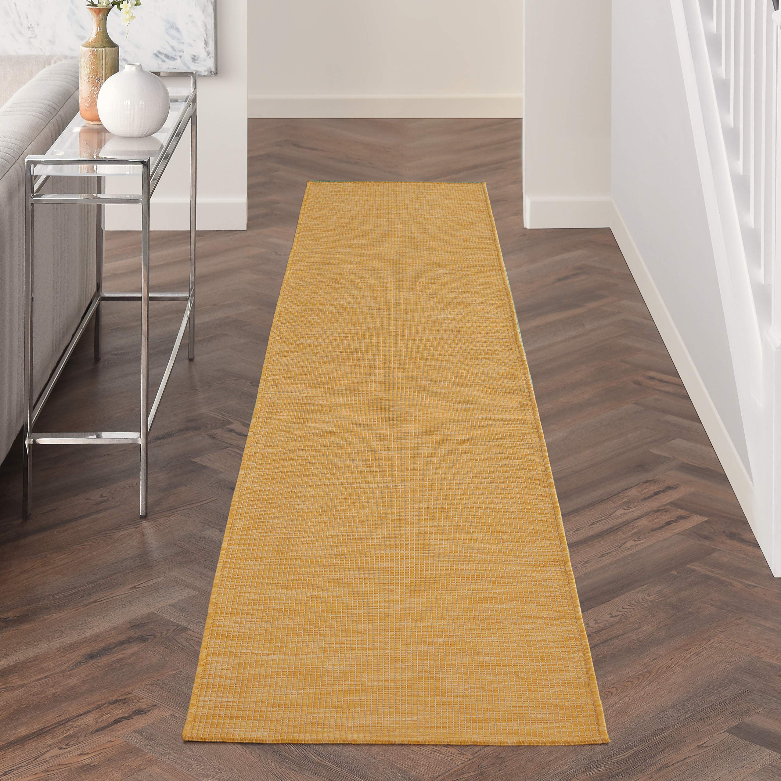 Nourison Positano Yellow Outdoor Runner Rug, front view