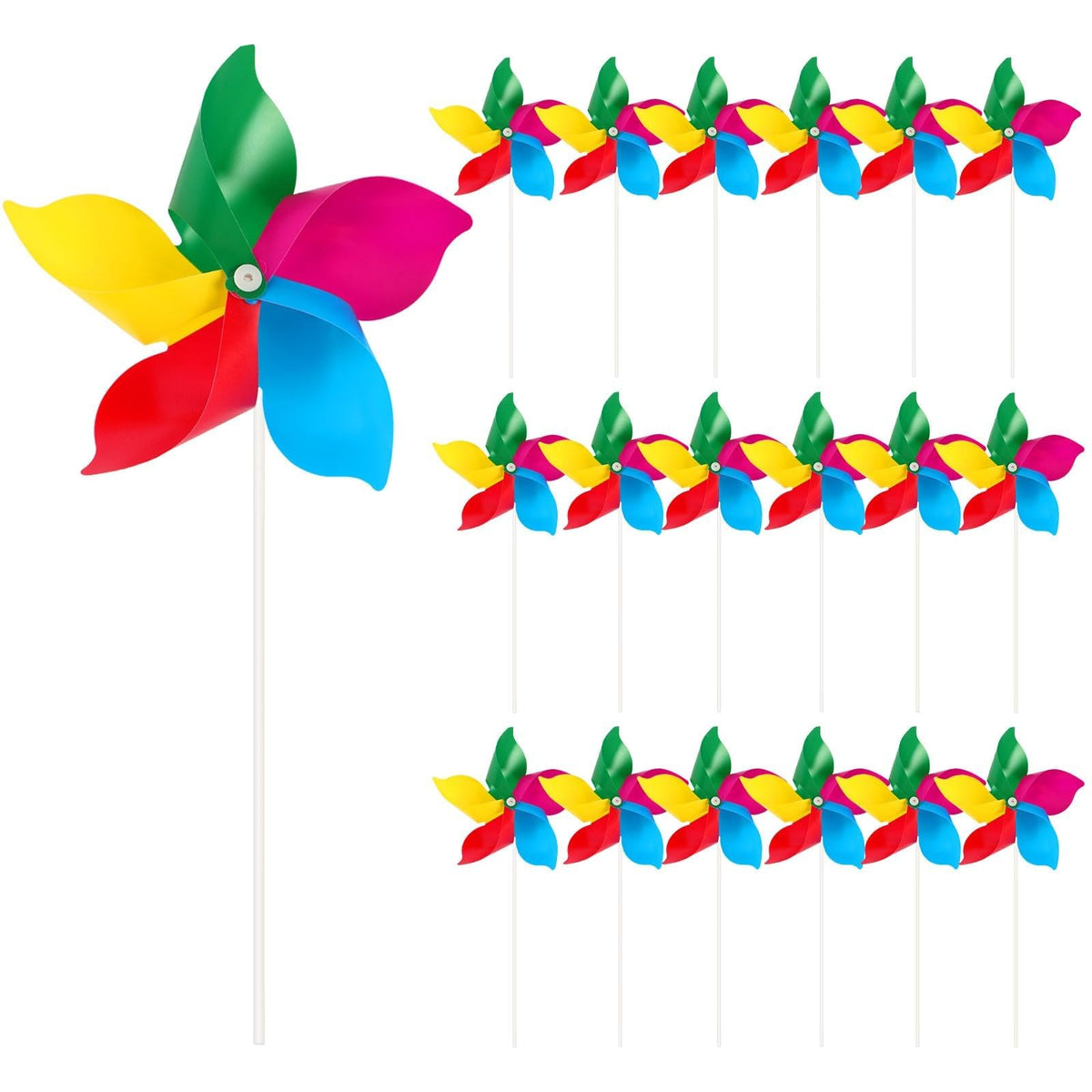 NOVWANG Rainbow Pinwheels colorful blades front view