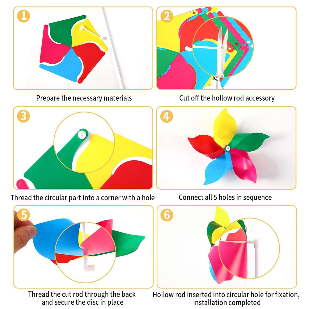 NOVWANG Rainbow Pinwheels in a garden setting