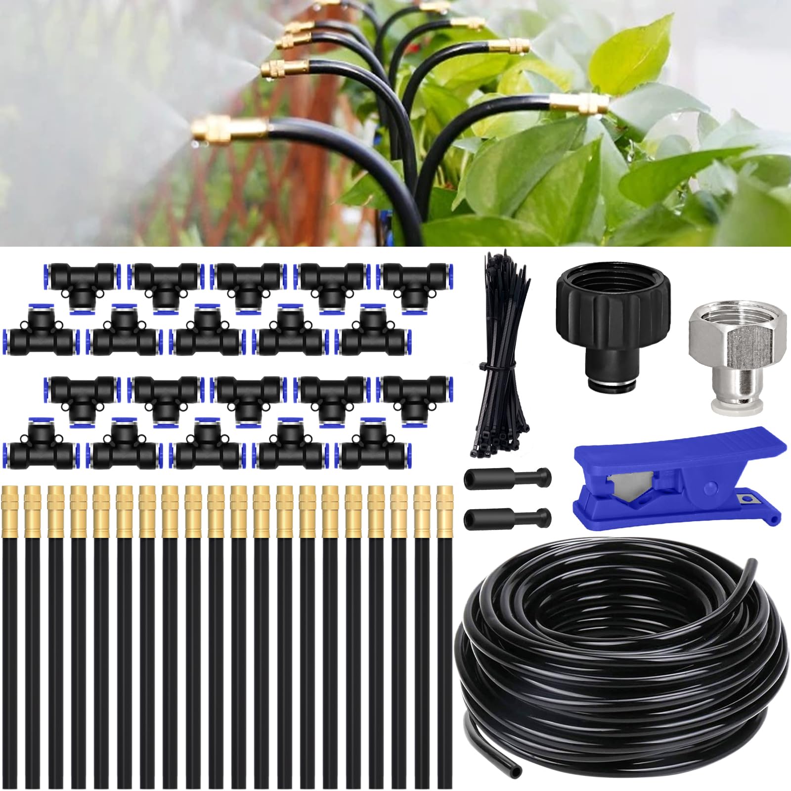 Nowaca 66FT drip irrigation system complete kit with hoses and nozzles