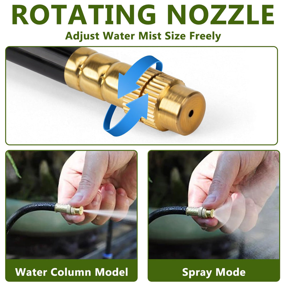 Nowaca drip irrigation system showing weather-resistant tubing
